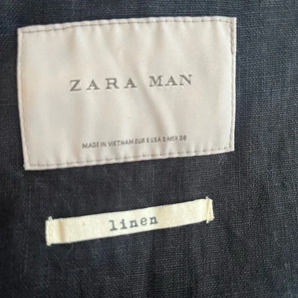 Zara linen Black Zip-Up Jacket - Picture 8 of 9